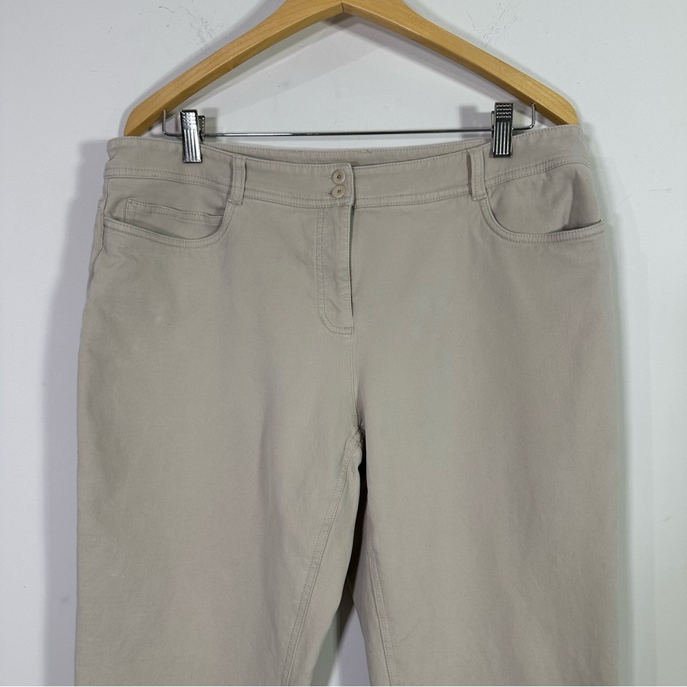 Eileen Fisher Khaki Beige Straight Leg High Rise Pants - Picture 2 of 8